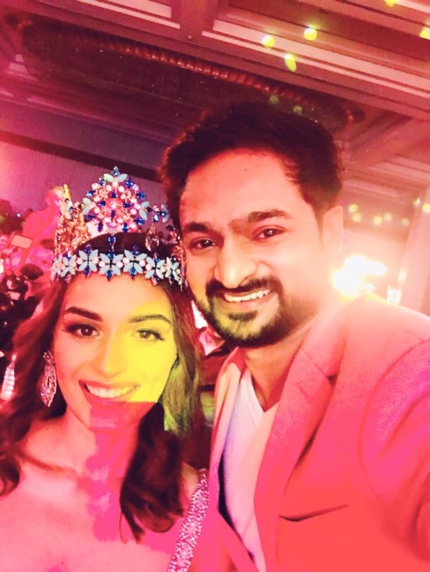 Rahul With Miss world Manushi